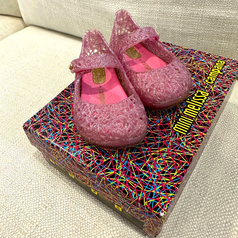 Mini Melissa Zig Zag - color Pink Candy Glitter